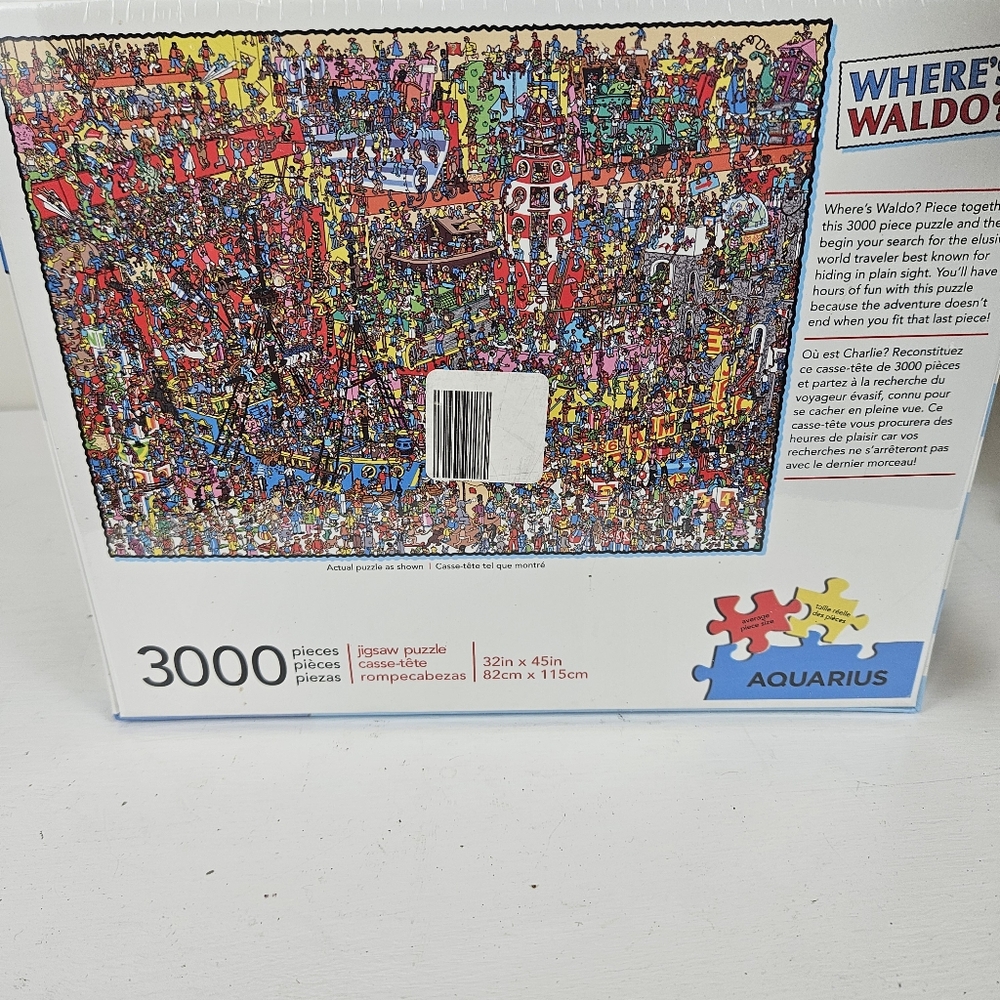 Where's Waldo Wally 3000 piece jigsaw puzzle Aquarius Factory Sealed! - Picture 4 of 6